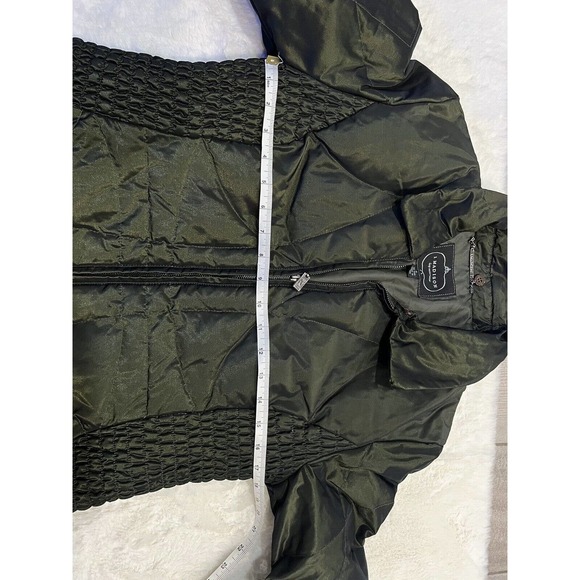 1 Madison Green Puffer‎ Down Coat Jacket Women's Size Small S Cinch Winter - Picture 3 of 9